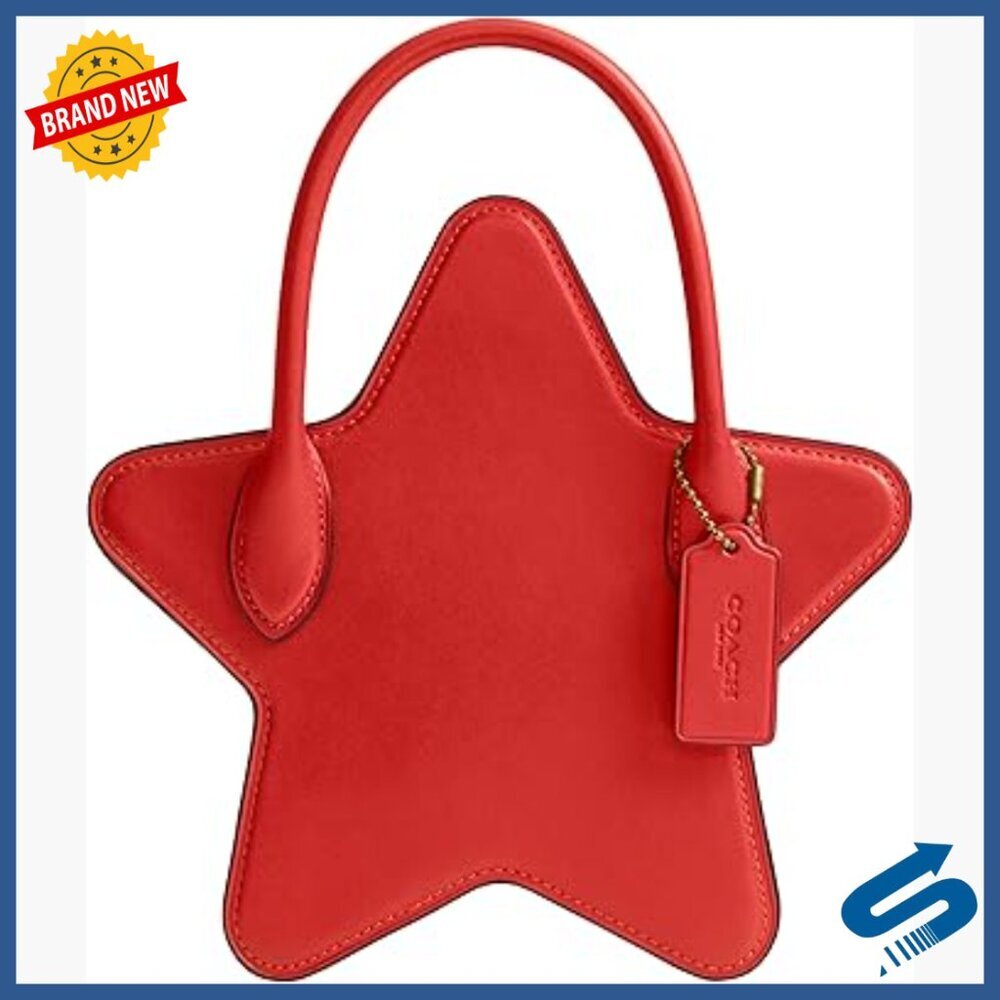 Small Leather Crossbody Shoulder Bag with Star Shape and Top Handles